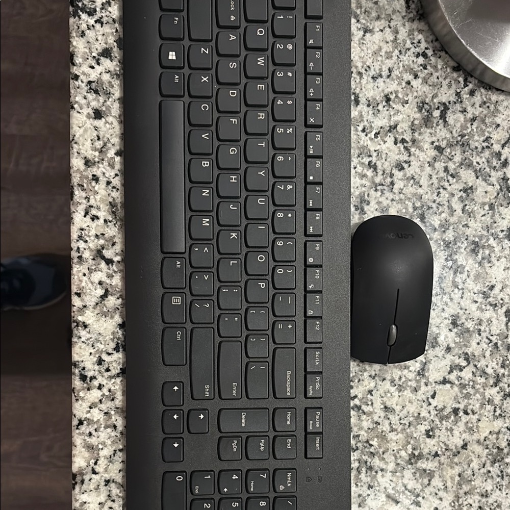 Lenovo Black Wireless Keyboard and Mouse Combo